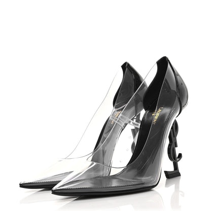 Saint Laurent Patent Calfskin PVC Opyum 110 Pump 40 Black Transparent 3 of 8