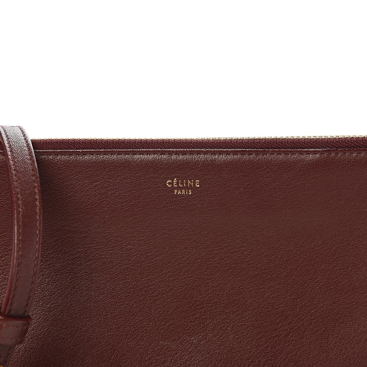 Celine Lambskin Large Trio Crossbody Bag Burgundy 9 of 9
