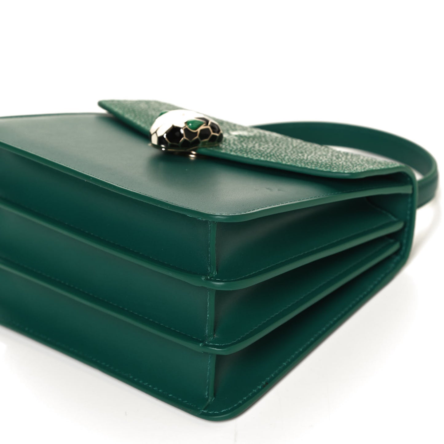 Calfskin Galuchat Serpenti Forever Crossbody Green