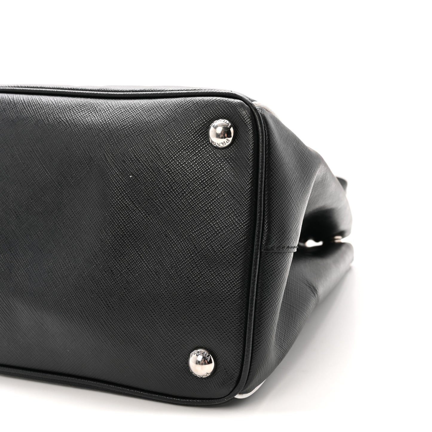 Saffiano Medium Galleria Double Zip Tote Black Talco