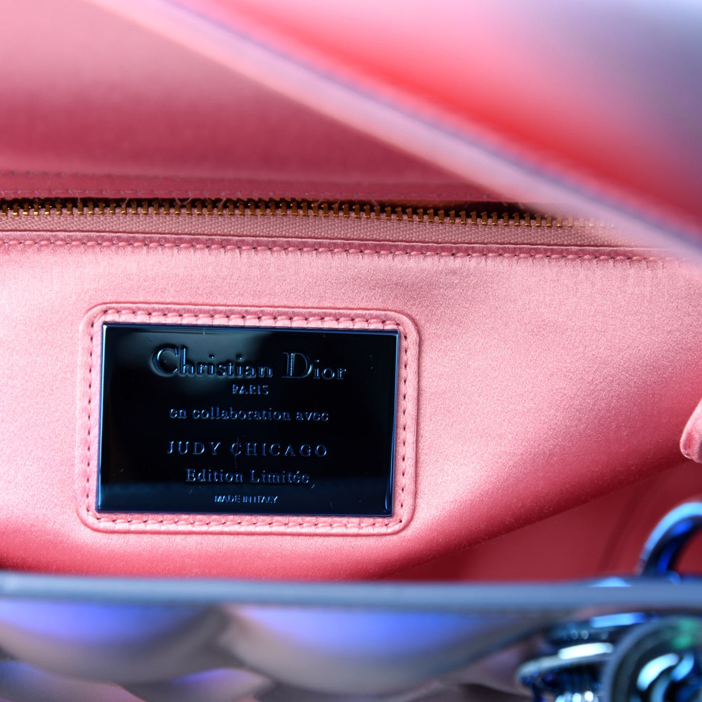 Metallic Iridescent Calfskin Large Judy Chicago Lady Art Multicolor
