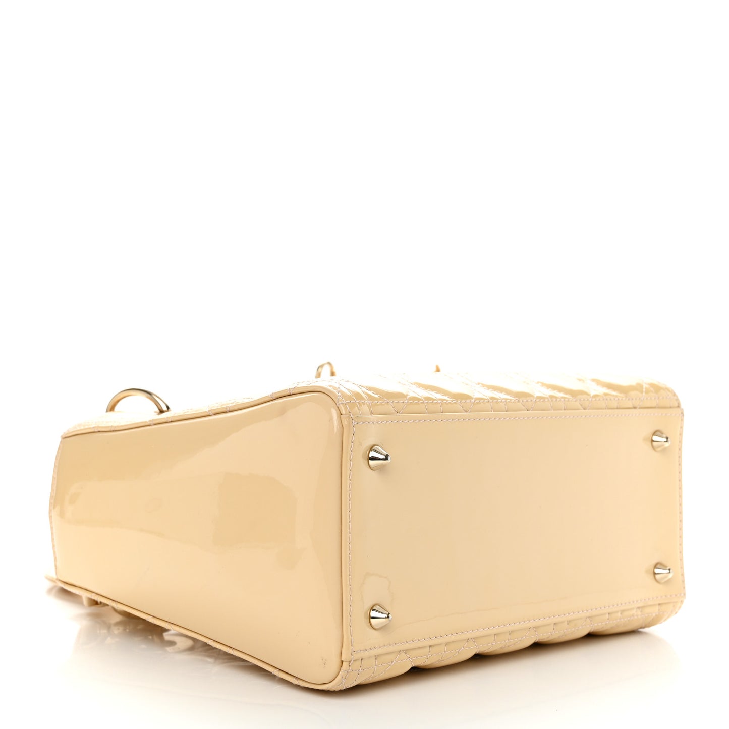 Patent Cannage Medium Lady Dior Beige