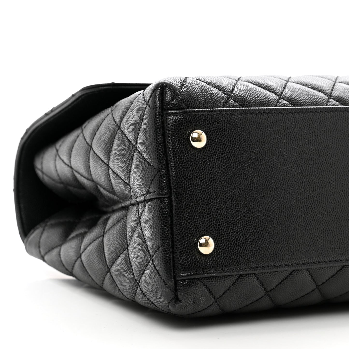 Caviar Quilted Medium Coco Handle Flap Black