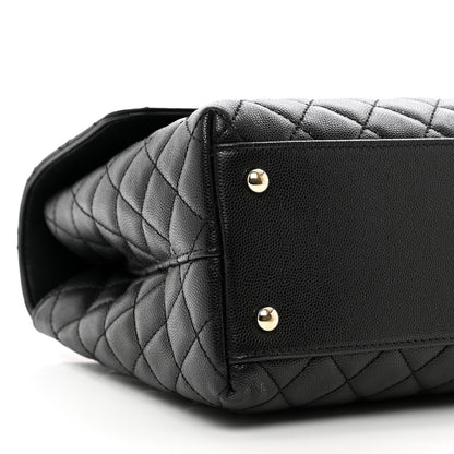 Chanel Caviar Quilted Medium Coco Handle Flap Black 9 of 11