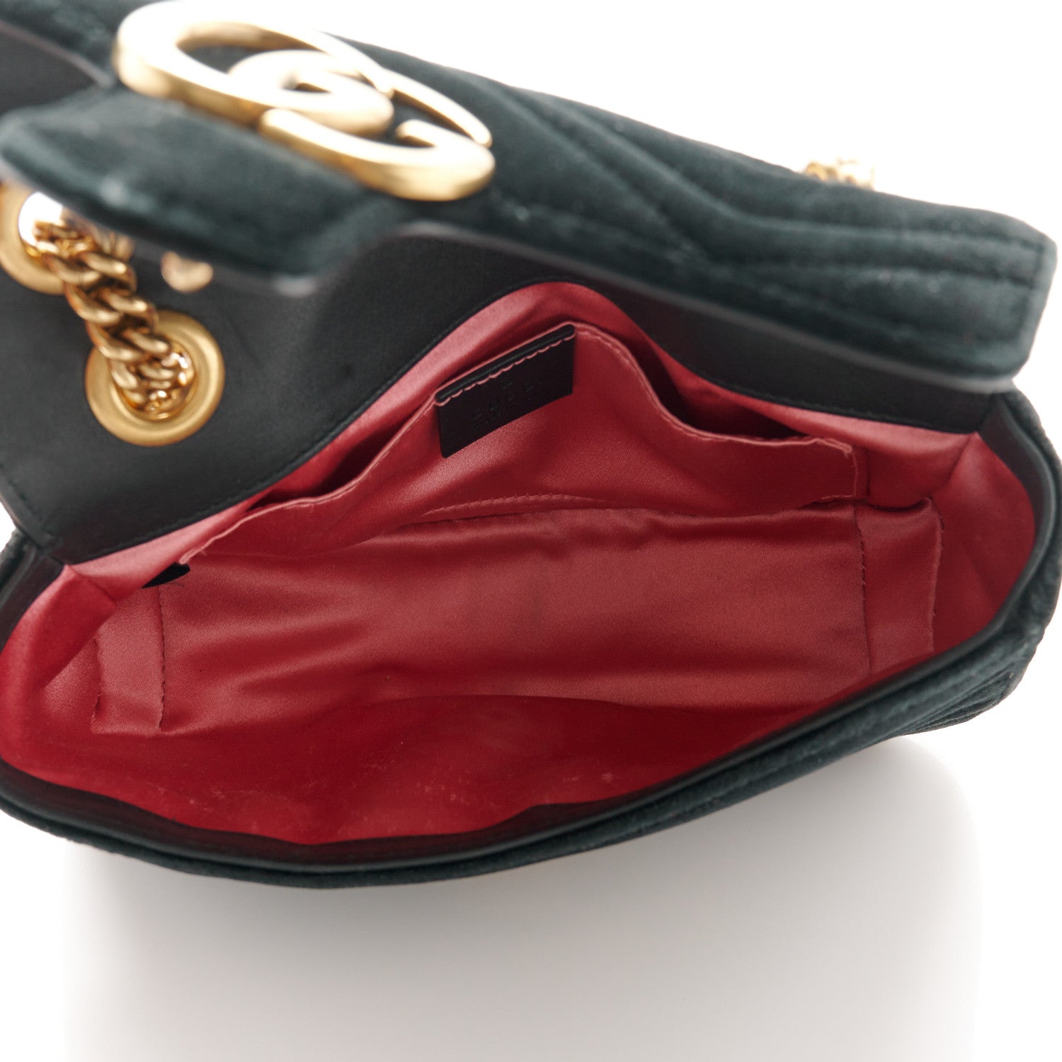 Gucci Velvet Matelasse Mini GG Marmont Shoulder Bag Black 5 of 10