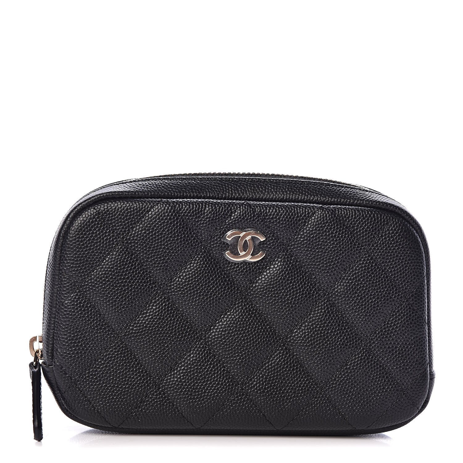 Chanel Caviar Quilted Small Curvy Pouch Cosmetic Case Black 1 of 8