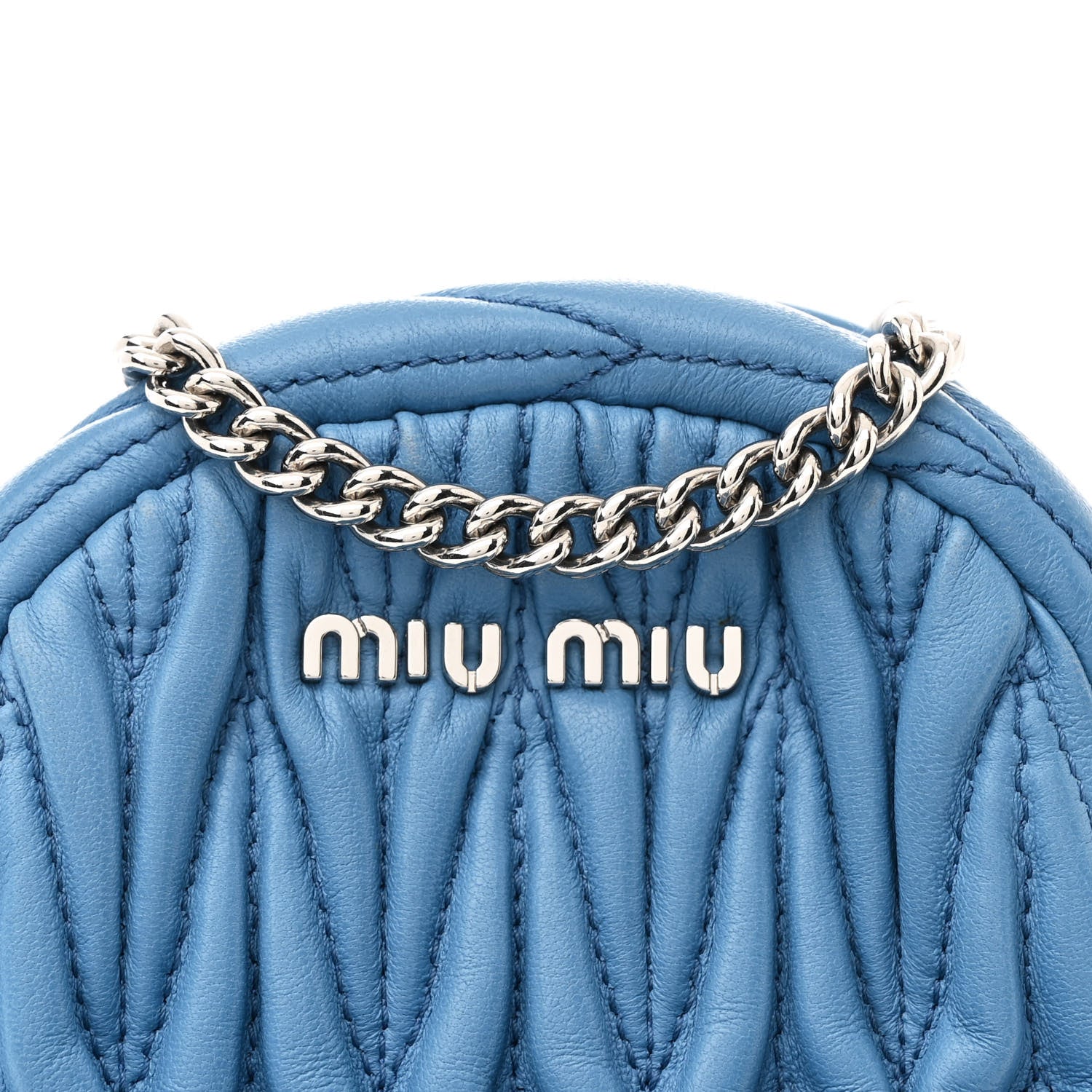 Miu Miu Nappa Matelasse Mini Backpack Blue 9 of 13