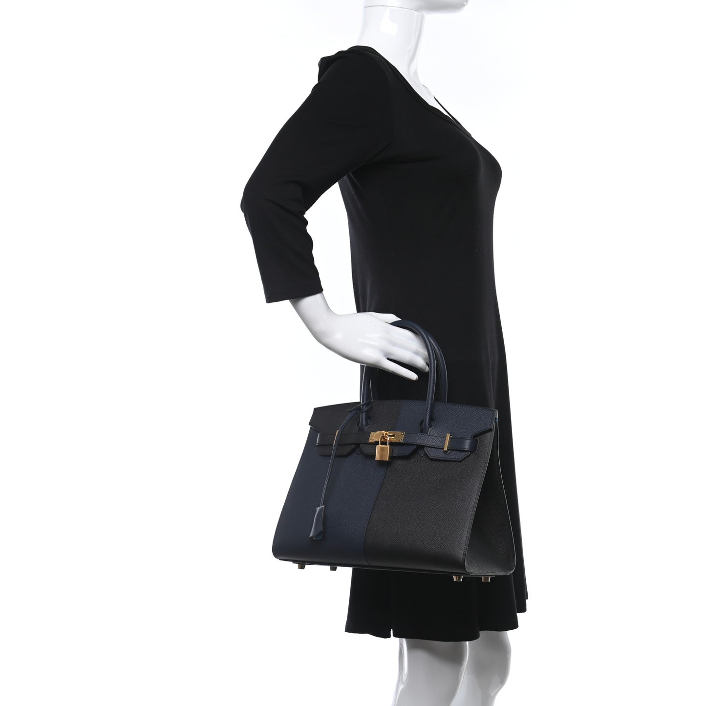 Epsom Casaque Birkin Sellier 30 Bleu Indigo Black Bleu Frida