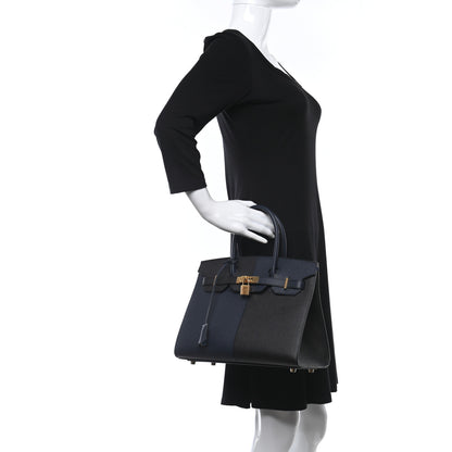 Hermes Epsom Casaque Birkin Sellier 30 Bleu Indigo Black Bleu Frida 2 of 10