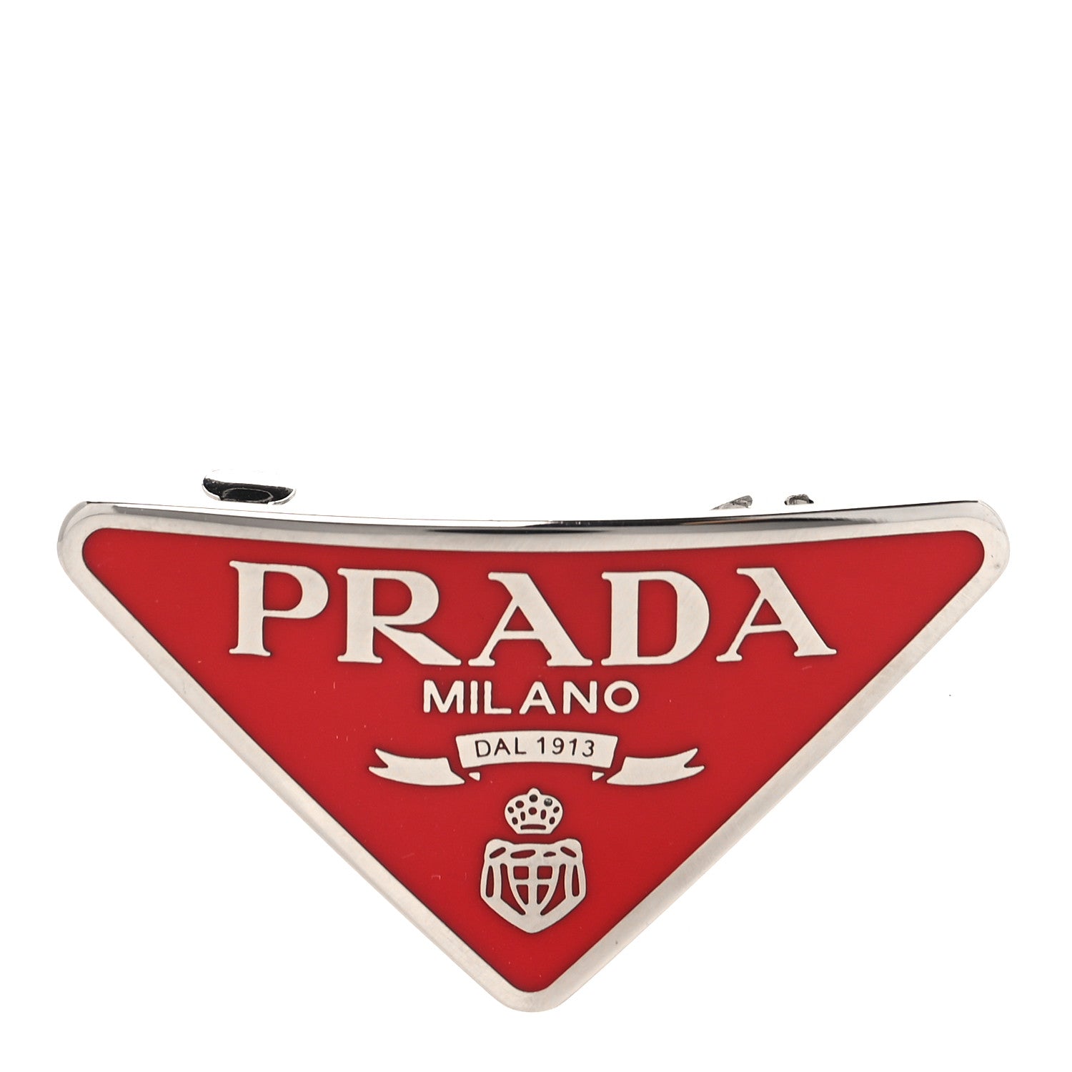 Prada Metal Triangle Hair Clip Fiery Red 1 of 4