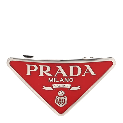 Prada Metal Triangle Hair Clip Fiery Red 1 of 4