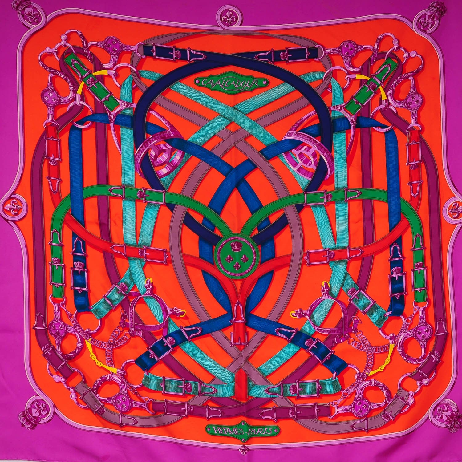 Hermes Silk Cavalcadour Scarf 90 1 of 8