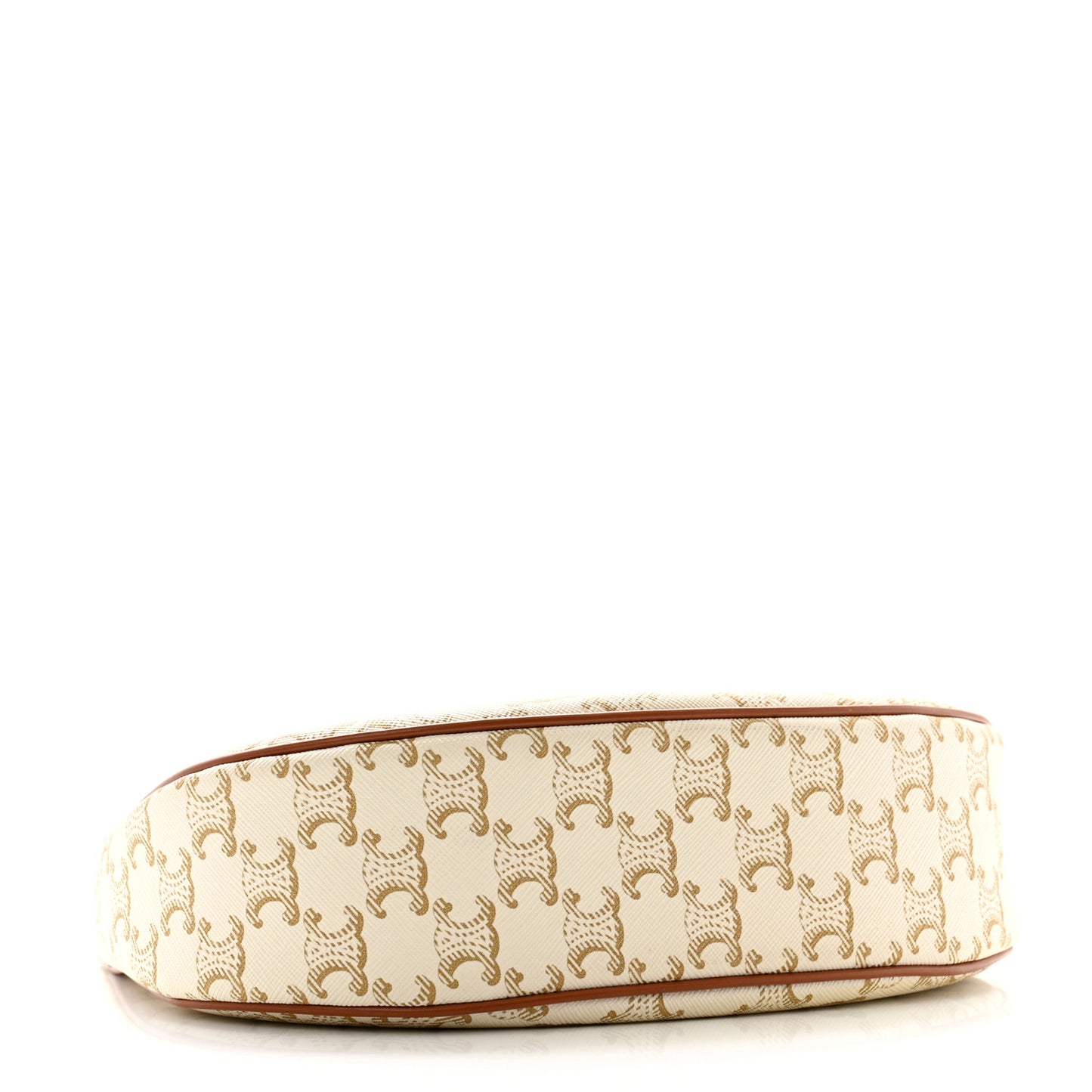 Canvas Calfskin Ava Triomphe Shoulder Bag White