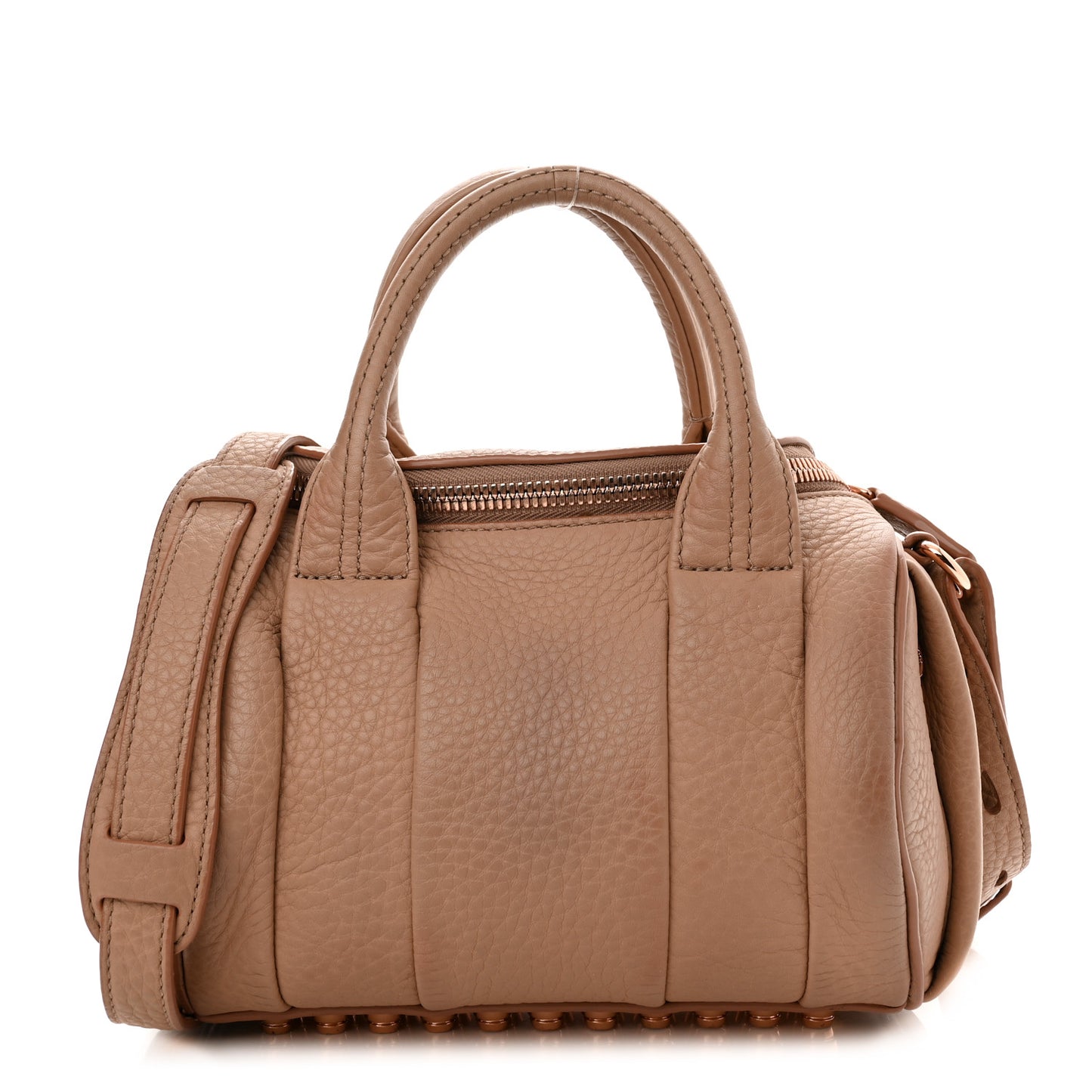 Pebbled Lambskin Mini Rockie Latte Rose Gold Hardware