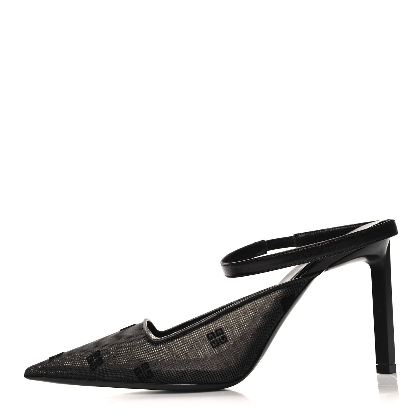 Mesh Logo 95mm Slingback Pumps 36 Black