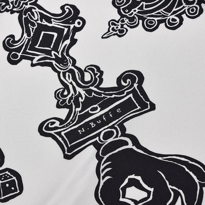 Hermes Silk Serio Ludere Scarf 90 White Black 4 of 6