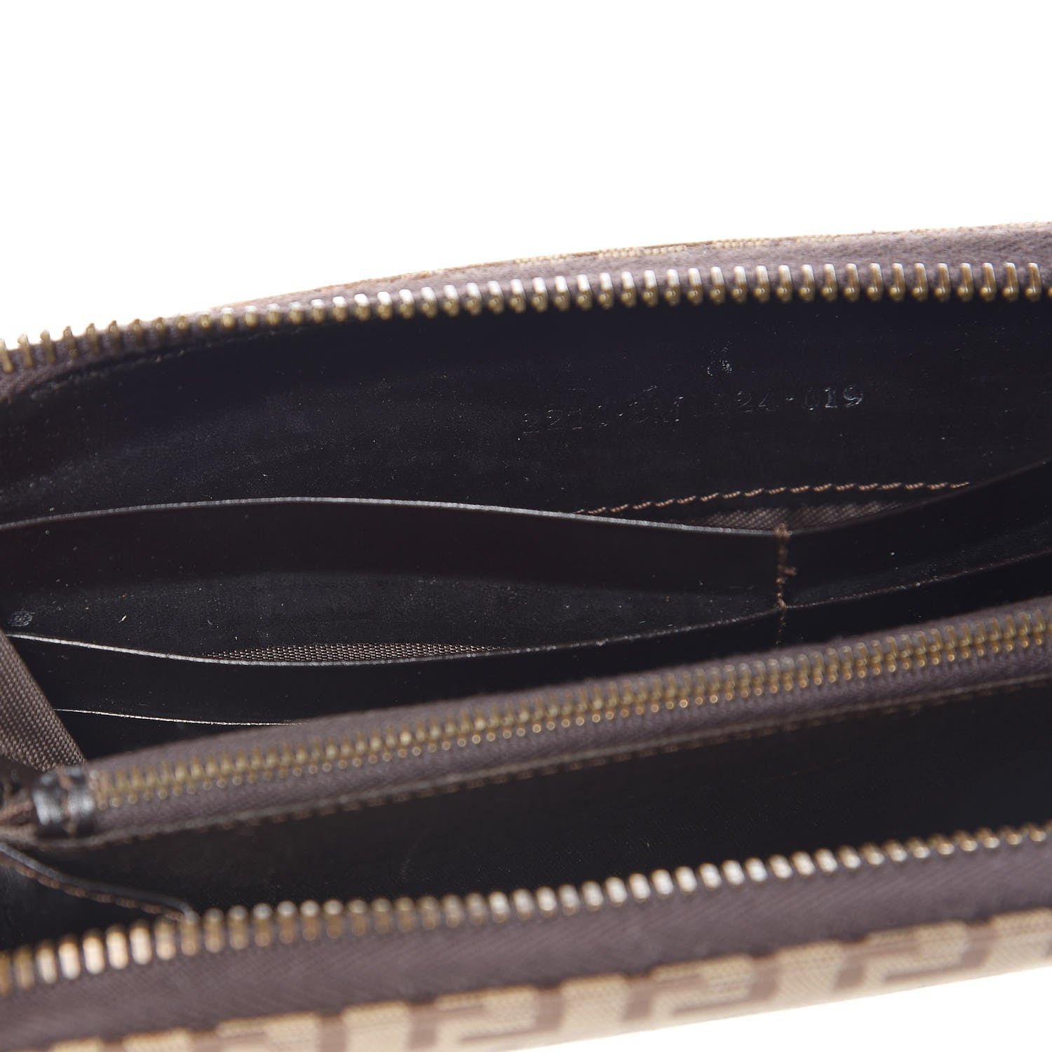 Fendi Zucchino Zip Around Wallet Dark Brown 10 of 10