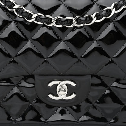 Chanel Patent Quilted Jumbo Double Flap Black 9 of 14