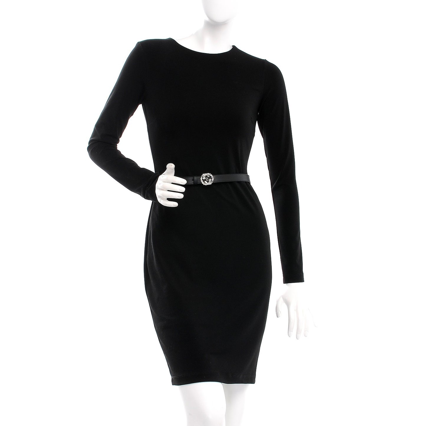 Calfskin Crystal Interlocking G Belt 75 30 Black