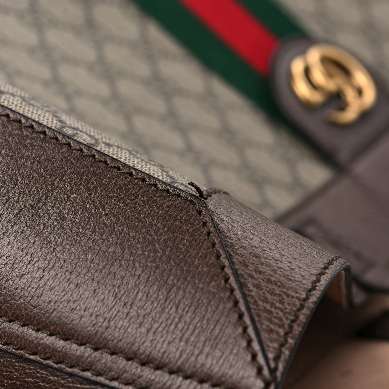 Gucci GG Supreme Monogram Web Ophidia Tote Brown 11 of 12