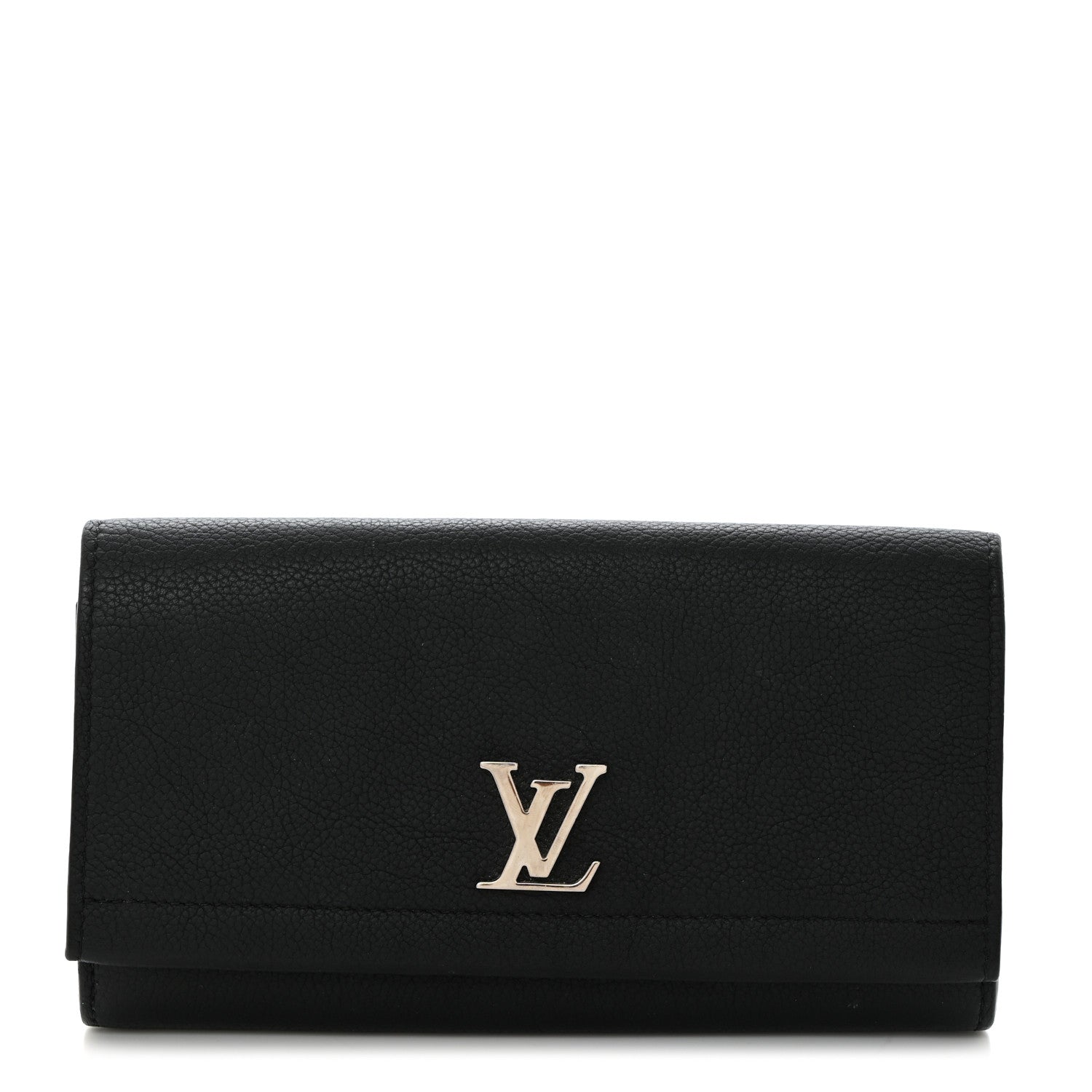 Louis Vuitton Calfskin Lockme II Wallet Black 1 of 8