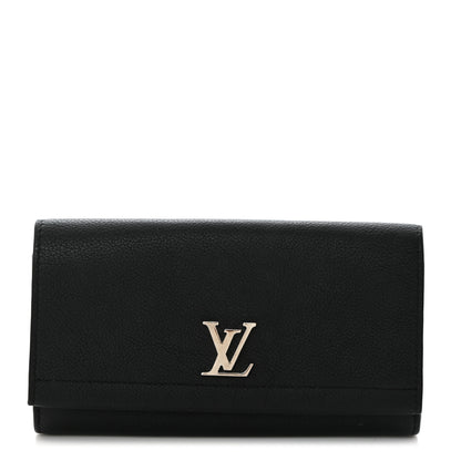 Louis Vuitton Calfskin Lockme II Wallet Black 1 of 8