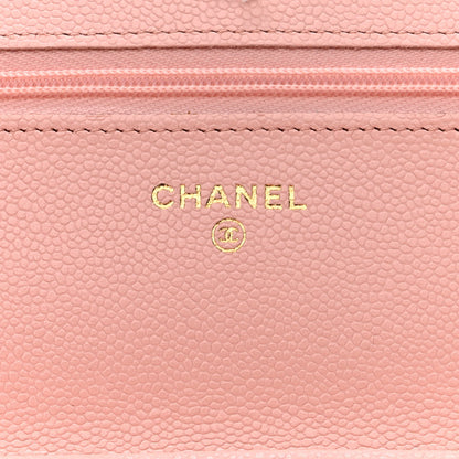 Chanel Caviar Quilted Wallet on Chain WOC Light Pink 6 of 13