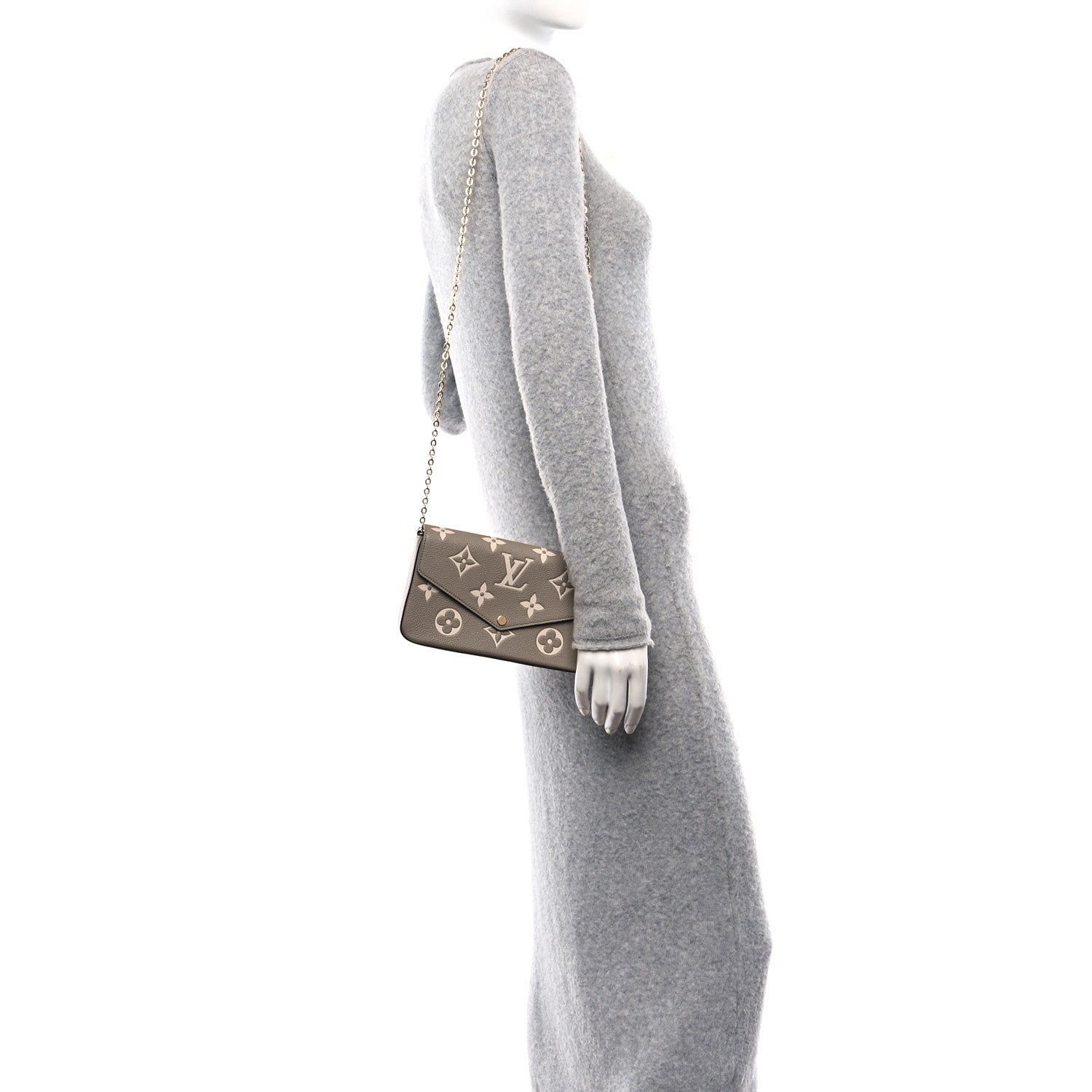 Louis Vuitton Empreinte Monogram Giant Felicie Pochette Tourterelle Creme 2 of 11