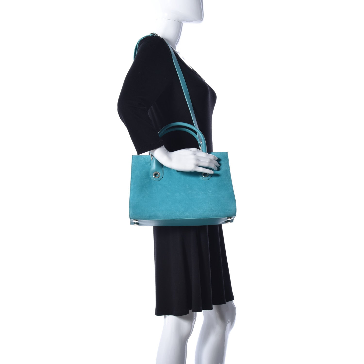 Jimmy Choo Suede Riley Tote Turquoise 2 of 12