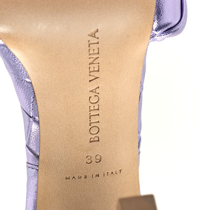Bottega Veneta Metallic Nappa Maxi Intrecciato Lido 90mm Mule Sandals 39 Chrome Purple 7 of 8