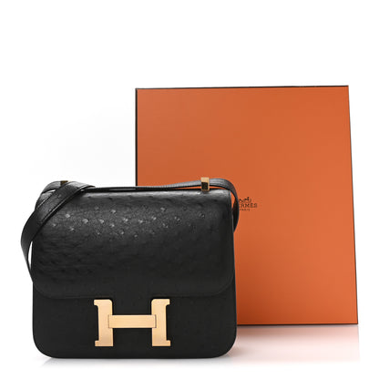 Hermes Ostrich Constance 24 Black 12 of 12