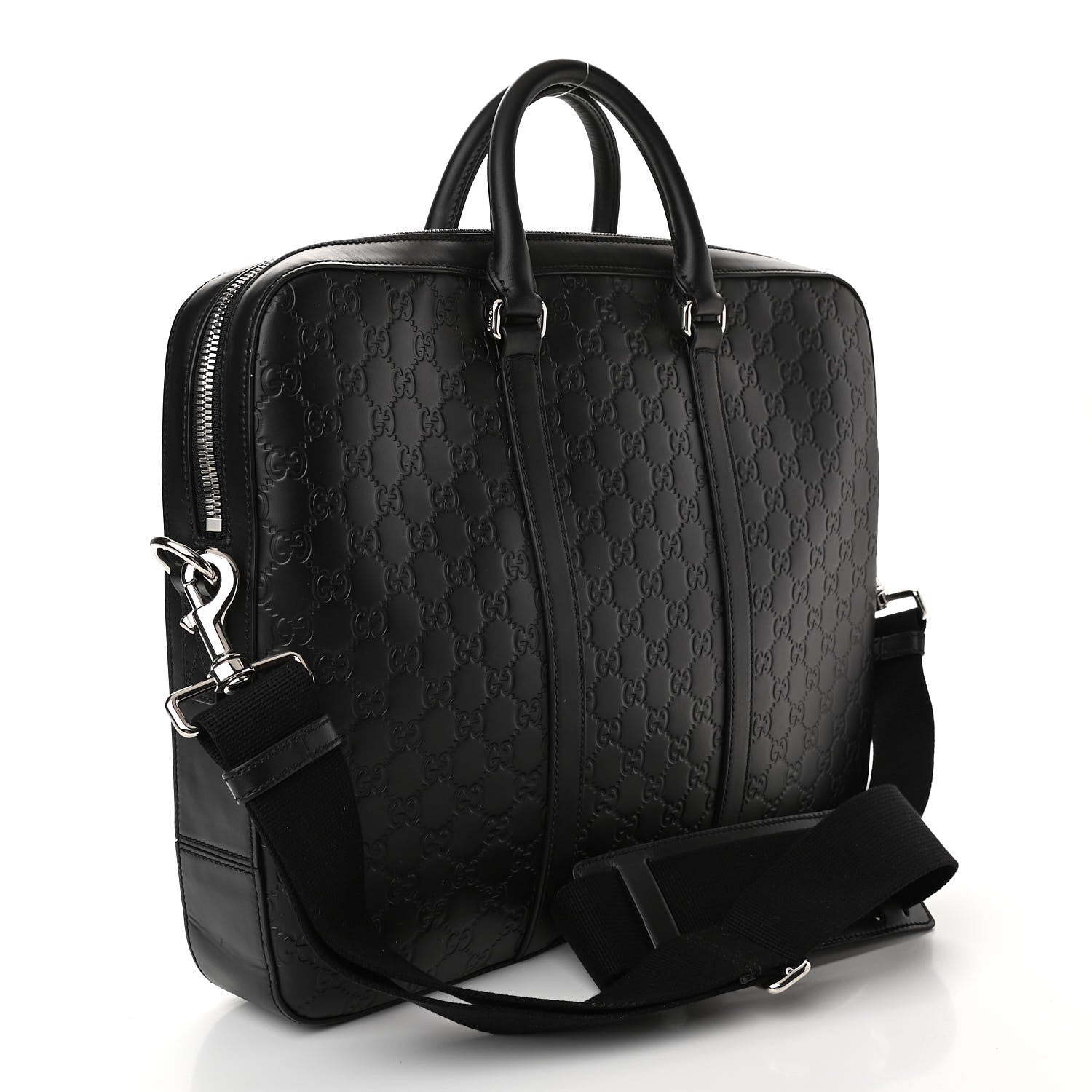 Gucci Guccissima Signature Briefcase Black 2 of 10