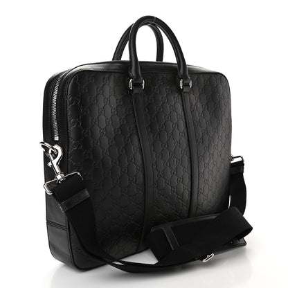Gucci Guccissima Signature Briefcase Black 2 of 10
