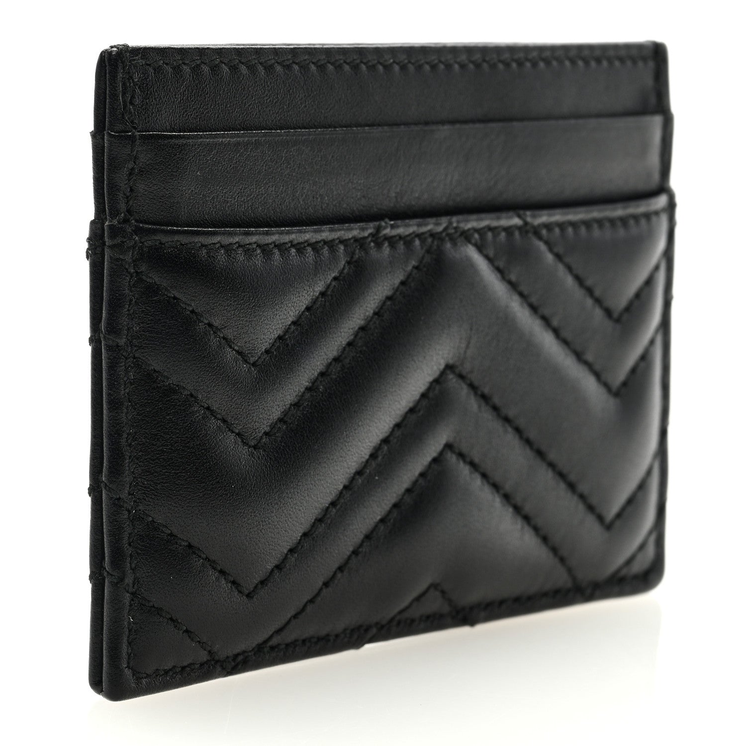 Gucci Calfskin Matelasse GG Marmont Card Holder Black 3 of 6