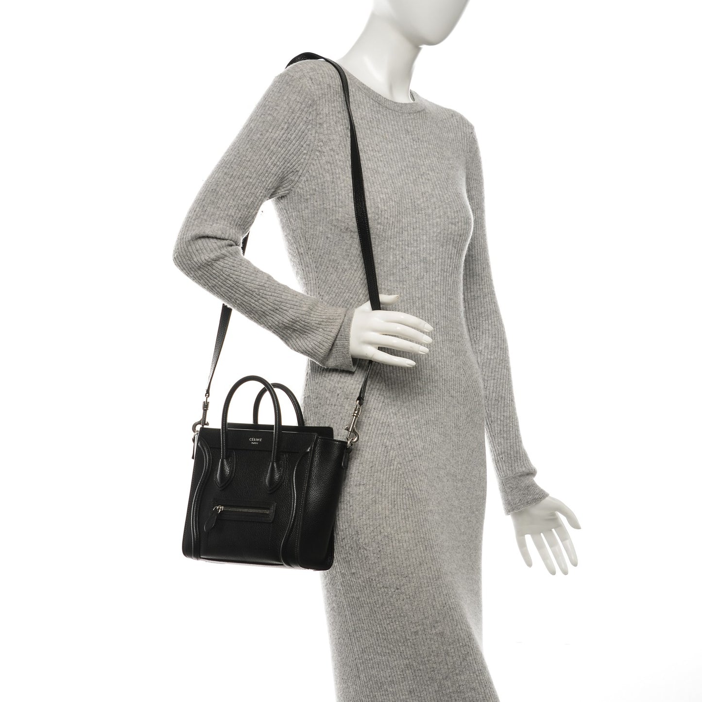 Drummed Calfskin Nano Luggage Black