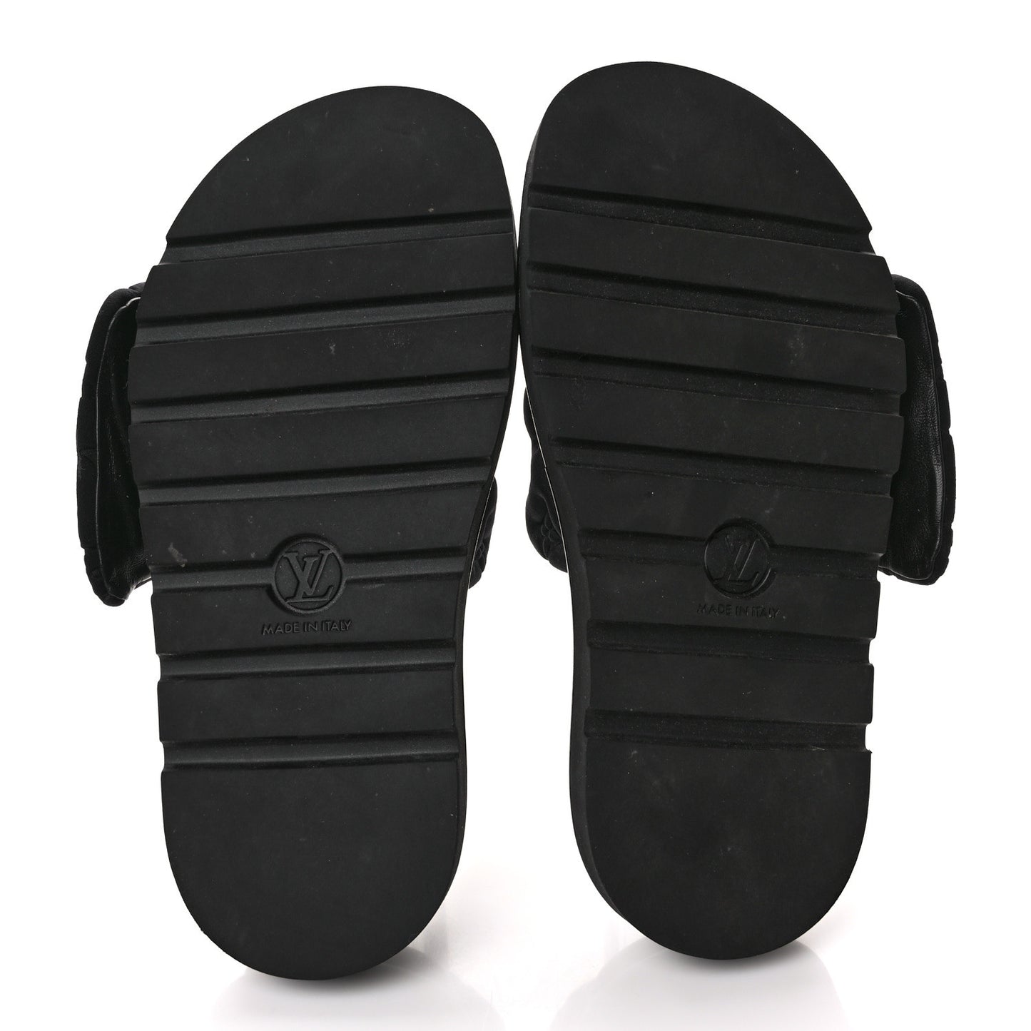 Technical Fabric Embossed Monogram Pool Pillow Comfort Mules 39 Black