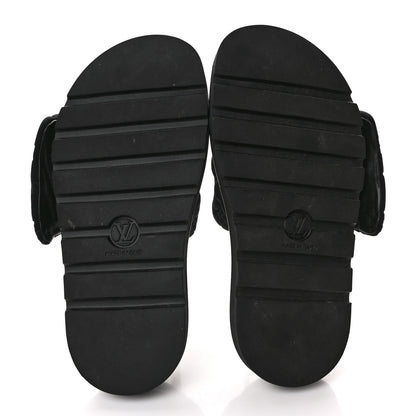 Louis Vuitton Technical Fabric Embossed Monogram Pool Pillow Comfort Mules 39 Black 5 of 10