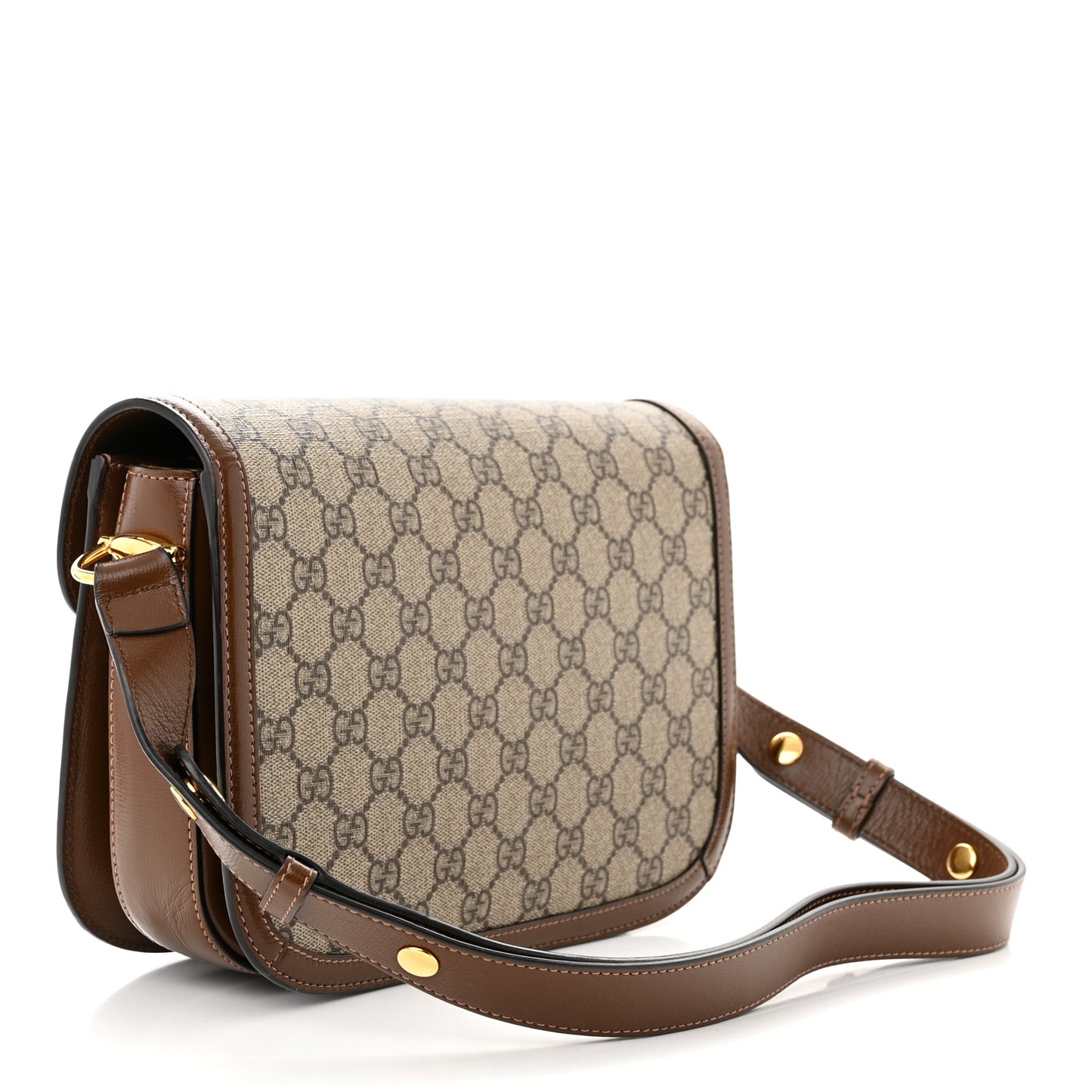 GG Supreme Monogram Horsebit 1955 Shoulder Bag Beige Brown Sugar