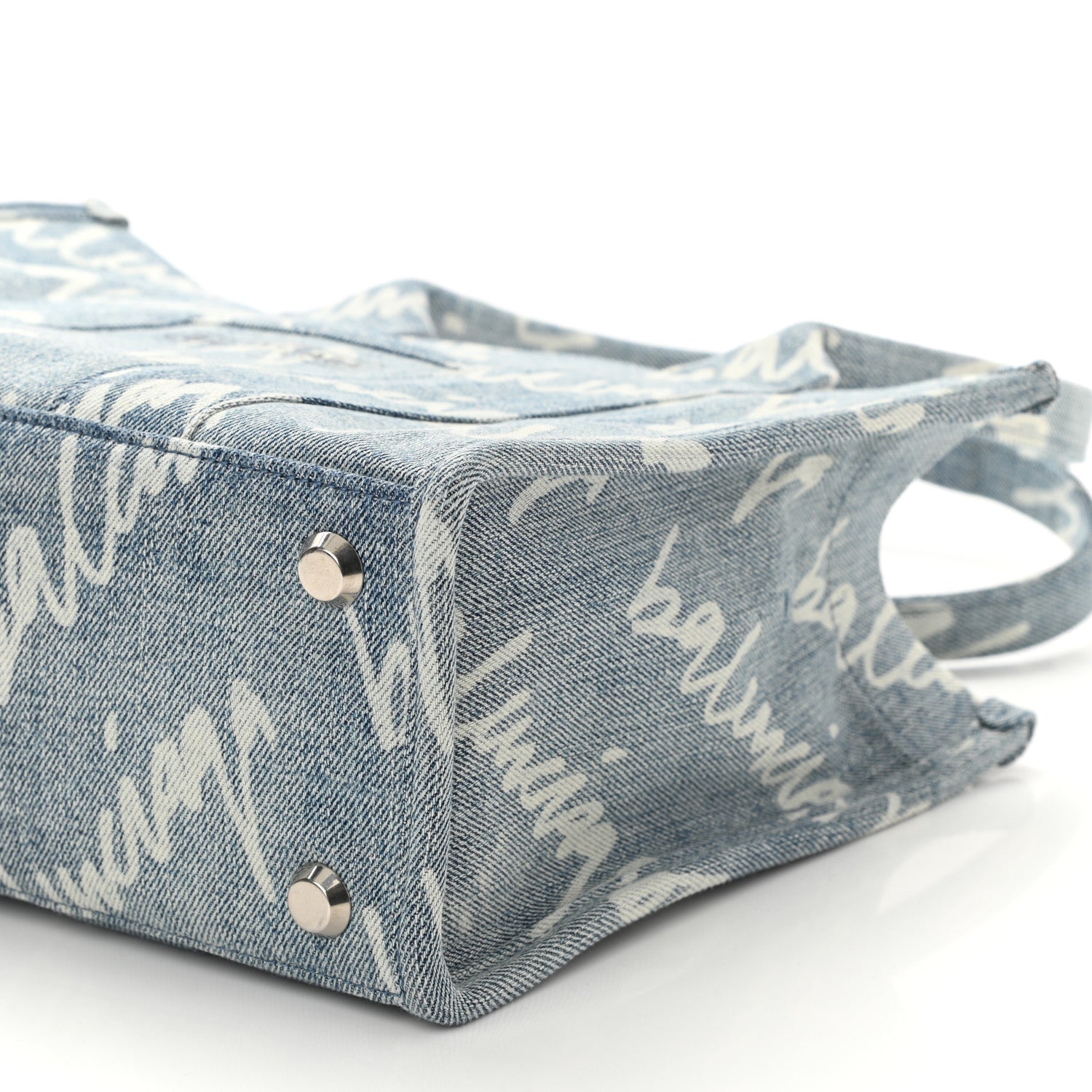 Balenciaga Denim Scribble Logo Small Hardware Tote Blue 8 of 8