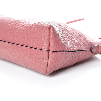 Burberry Signature Grain Calfskin Check Embossed Small Chichester Crossbody Clutch Bag Pink 6 of 9
