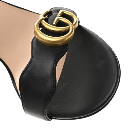 Gucci Lifford Calfskin GG Marmont Ankle Wrap 105mm Sandals 37 Black 10 of 11