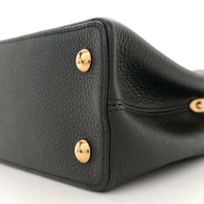 Louis Vuitton Taurillon Metallic Flowers Capucines PM Black 10 of 11