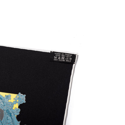 Hermes Silk Harnais De Cour Scarf 90 Noir Gris Marine 2 of 8