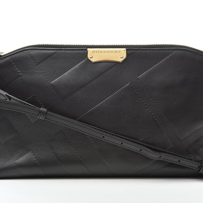 Burberry Calfskin Check Embossed Small Chichester Crossbody Clutch Bag Black 9 of 11