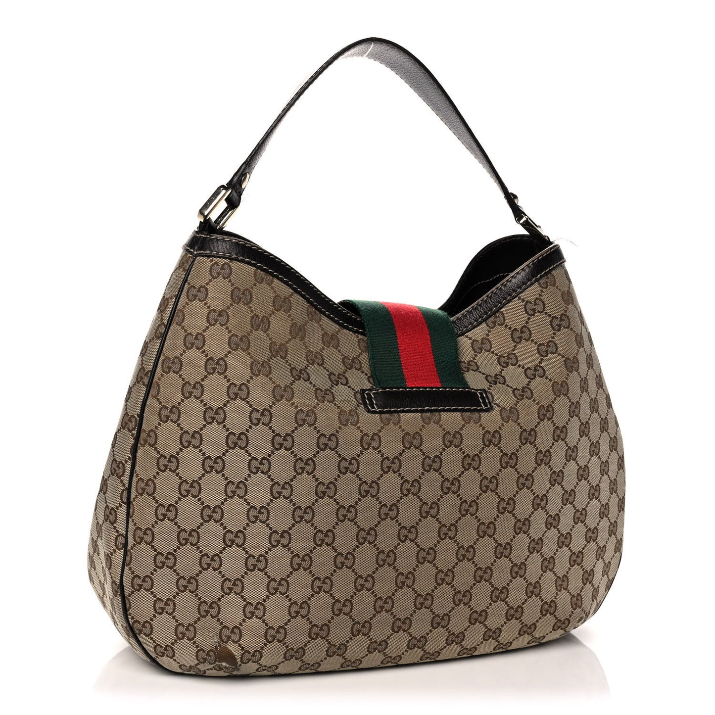 Monogram Large New Ladies Web Hobo Dark Brown