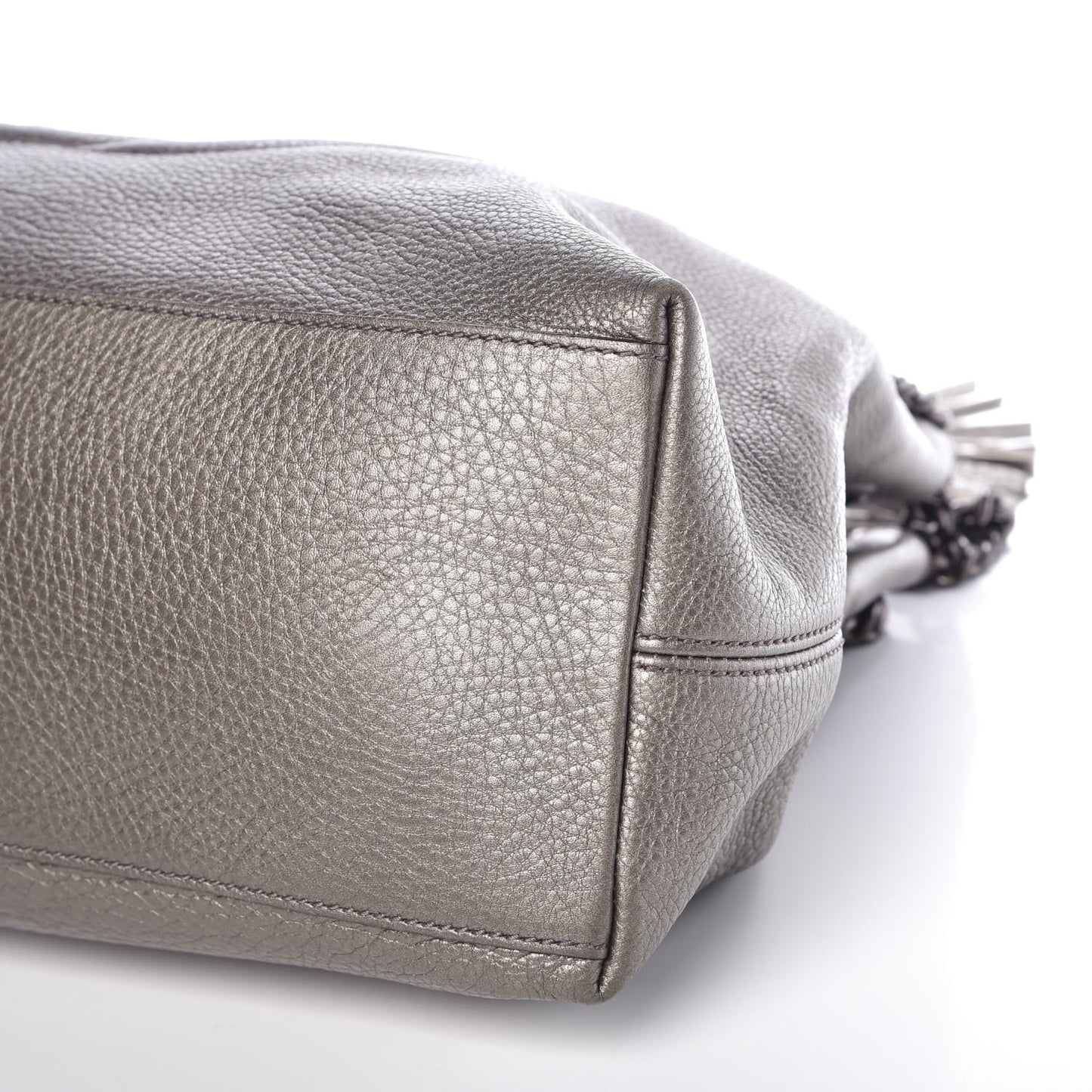 Metallic Pebbled Calfskin Medium Soho Chain Shoulder Bag Sasso