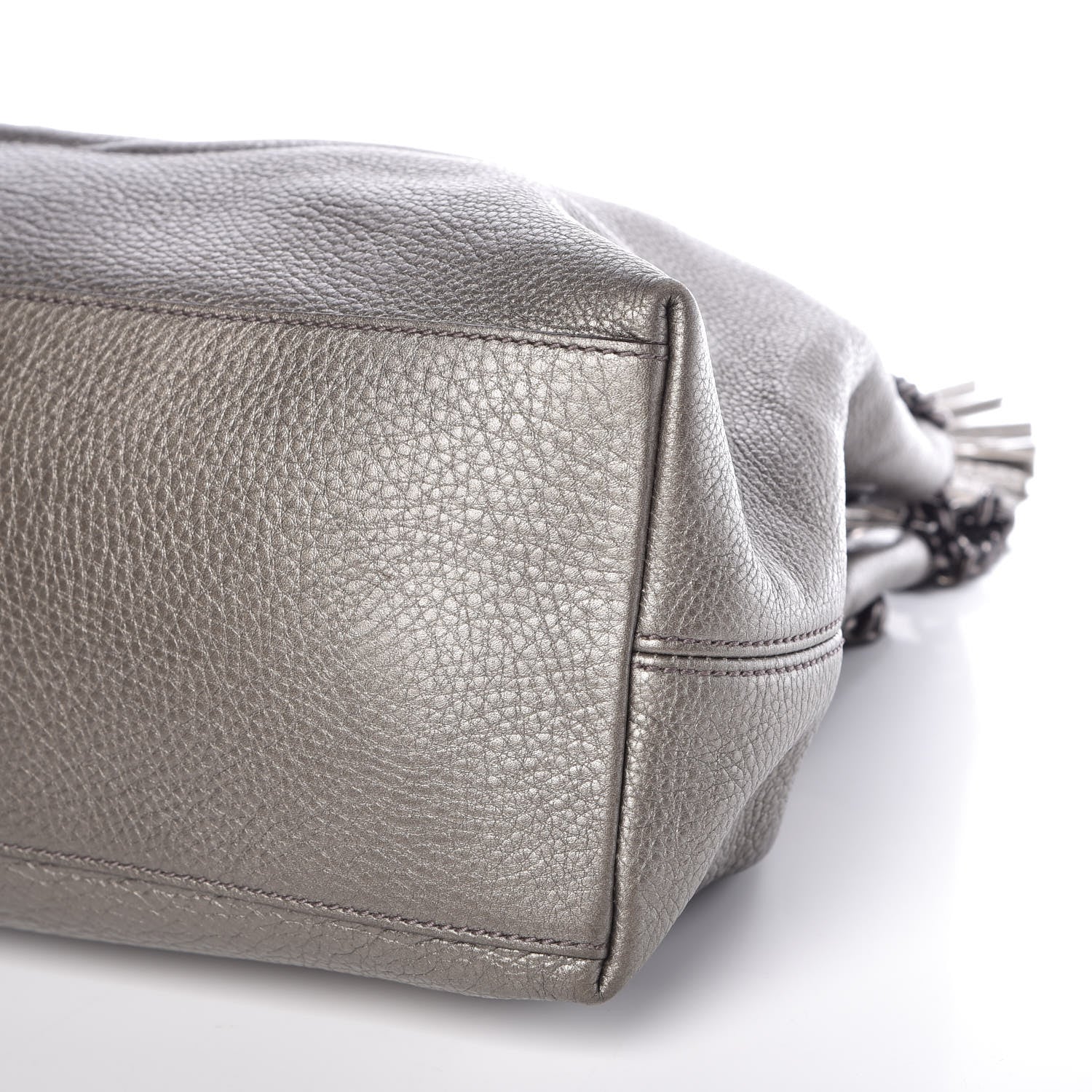 Gucci Metallic Pebbled Calfskin Medium Soho Chain Shoulder Bag Sasso 10 of 10