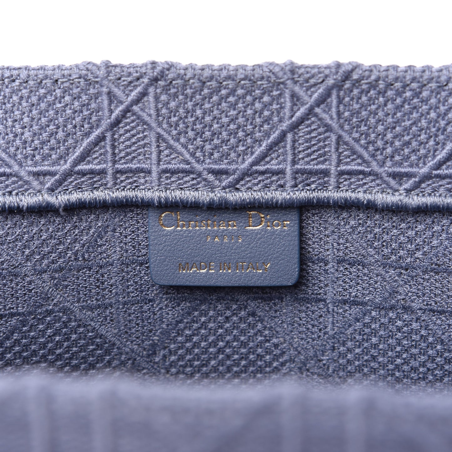 Embroidered Cannage Medium Book Tote Denim Blue