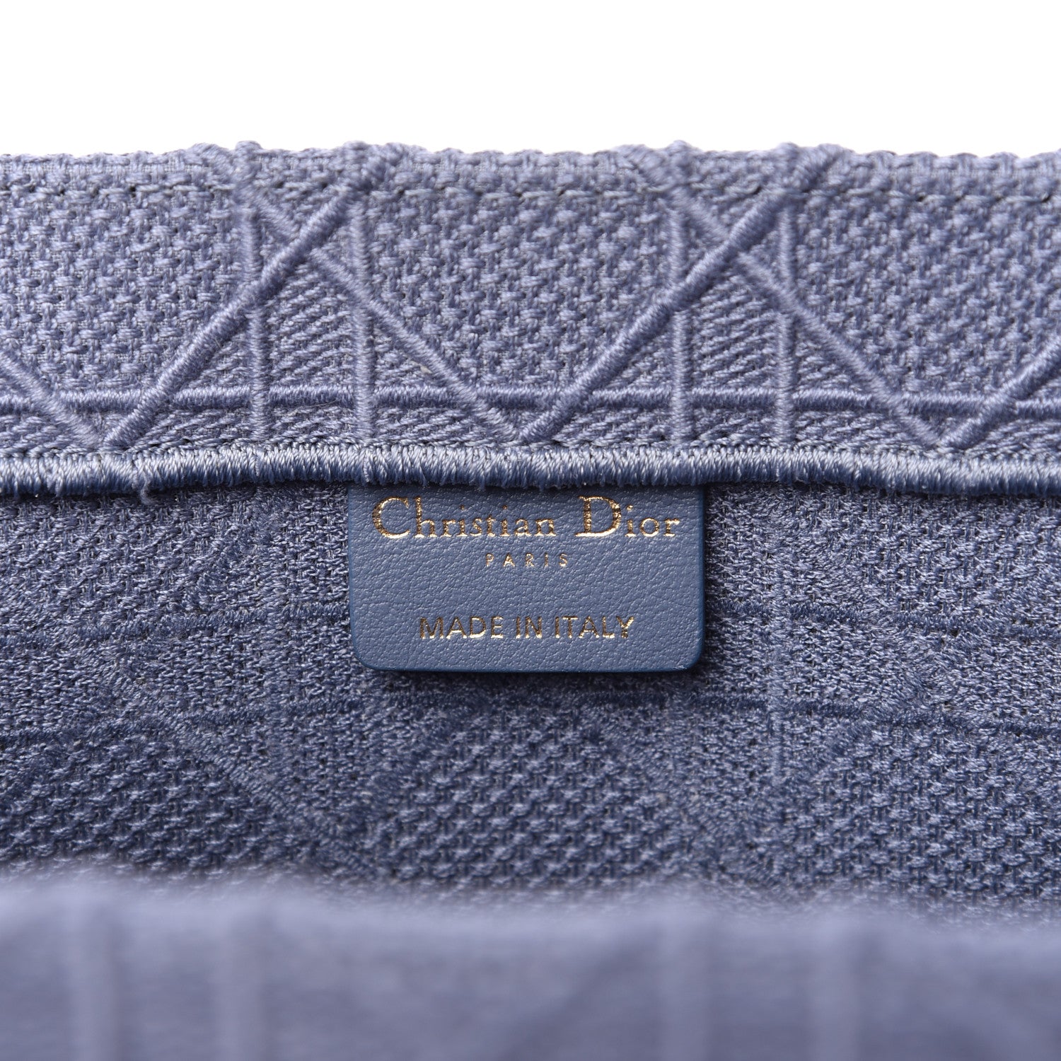 Christian Dior Embroidered Cannage Medium Book Tote Denim Blue 8 of 10