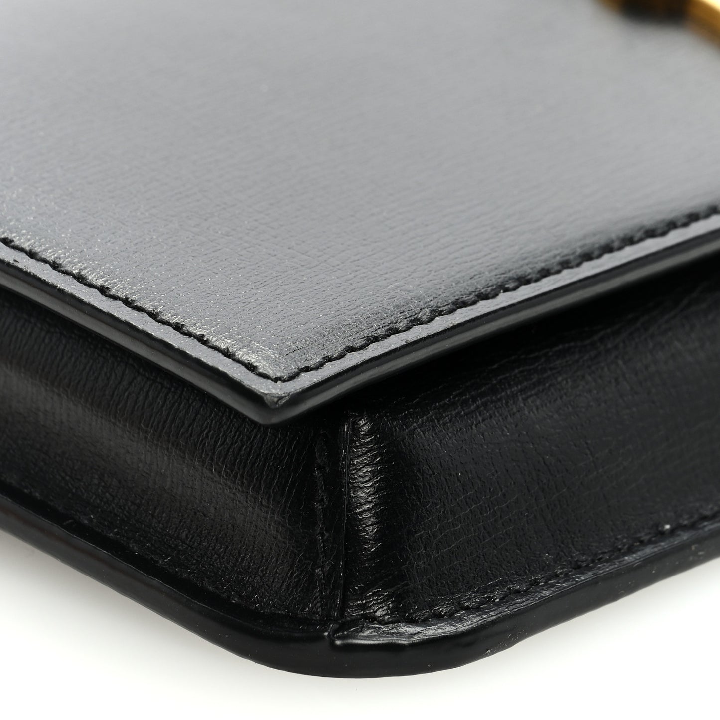Smooth Calfskin Monogram Phone Holder Crossbody Black